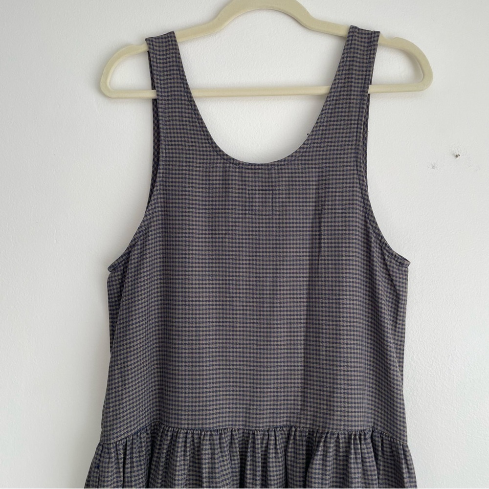 Vintage Gap houndstooth prarie dress preppy academia button front midi western - Picture 7 of 11